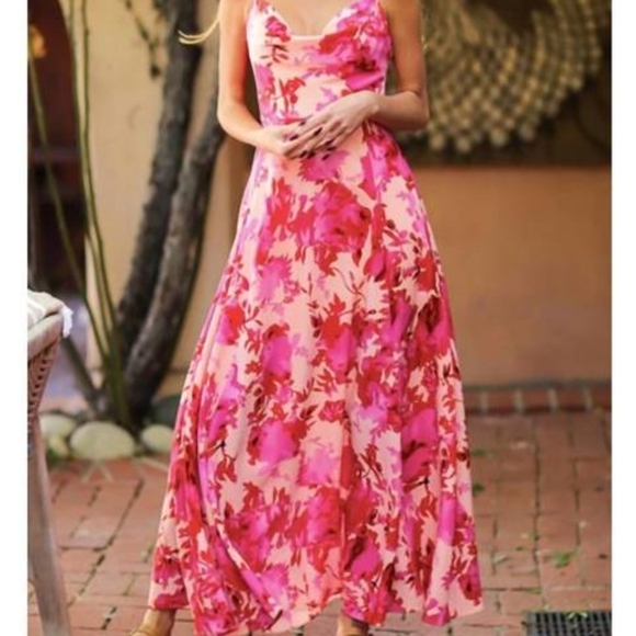 Women's Pink Floral Dress. New With Tags! Stunning! - Picture 5 of 5